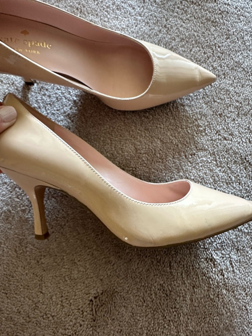 kate spade Cream Patent Pointed-Toe Pumps